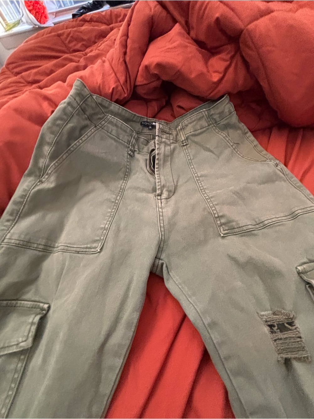 Fashion Nova Olive Green Cargo Joggers